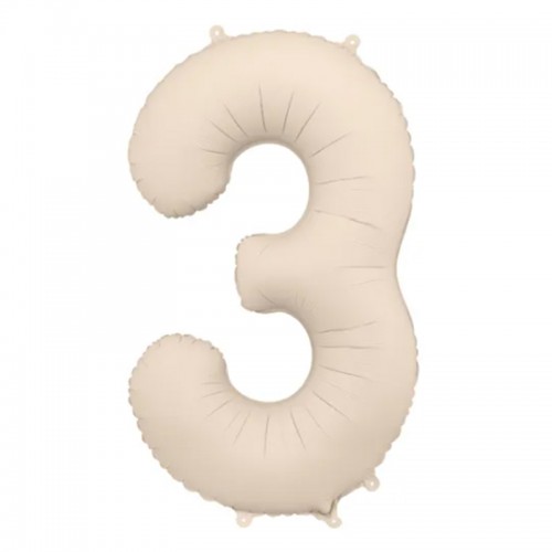 Balão Número 3 Bege